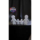 Atölye Lavi Shop Aile Figürleri Seti 4 Parça Taş Tozu Beyaz | El Yapımı