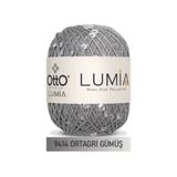 Atölye MaDe Otto Lumia -9414 Ortagri Gümüş- Çift Boy Pullu 50gr 90m - %85Pamuk %15Pul Payetli İp