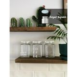 Atölye Merdiven 3'lü Erzak Cam Filtre Kahve & Türk Kahvesi Saklama Kabı Beyaz Kapaklı 850 ml Cam Kavanoz - 1