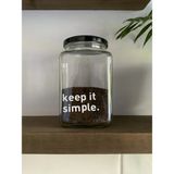 Atölye Merdiven Keep It Simple Cam Dekoratif Erzak Kahve Kavanozu Çay Şeker Kavanozu Coffee Etiketli - 1 - 850 ml