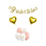 Atölye Mi Gold Kaligrafi Banner Bride To Be Kalp Balonlu Bride Parti Balon Süsleme Seti
