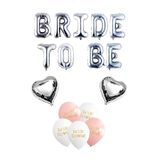 Atölye Mi Gümüş Bride To Be Balon Seti Kalp Balonlu Bride Parti Balon Süsleme Seti