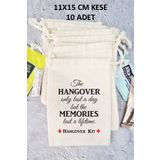Atölye Mi Hangover Kit Kesesi Basklı Kese Düğün Bekarlığa Veda Doğum Günü Hediye Kesesi 11x15 Cm 10 Adet