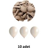 Atölye Mi Kum Beji Renk Lateks Balon 12" - 30 cm 10'lu Paket Çok Renkli Desenli Parti Malzemeleri