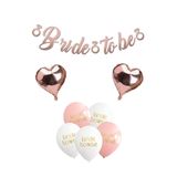 Atölye Mi Rose Gold Kaligrafi Banner Bride To Be Kalp Balonlu Bride Parti Balon Süsleme Seti