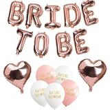 Atölye Mi Rose Gold Renkli Bride To Be Balon Seti 16 inç Kalp Balonlu 5 Adet Bride Balon