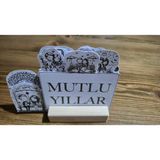 Atölye Mila Sevgililer Günü Özel Siyah Beyaz Mini Masa Takvimi