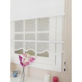 Atölye Perde Çiftli Sistem Beyaz Ağ Desenli Tül ve Stor - 100 x 200 cm