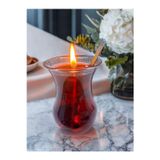 Atölye Sanat Dekoratif Hediyelik İnce Belli Çay Bardağında Jel Mum ( 100 Gr )