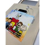 Atölye Smyrna Cepli Bez Çanta, Plaj Çantası, Yüzde Yüz Pamuk Kalın Ribs Kumaş ( Snoopy ve Arkadaşları ) - Çok Renkli