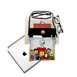 Atölye Smyrna Snoopy Temalı Askılı Kitap Tablet Çantası Kılıfı Kalın Keten Materyal ile Ergonomik Tasarım