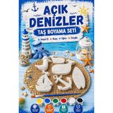 Atölye yüksel Açık Denizler Taş Boyama Seti = 6 Taş + 6 Renk Boya + 1 Fırça