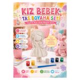 Atölye yüksel Kız Çocuk Taş Boyama Seti = 1 Adet 26 Cm Kız Çocuk Taş Obje + 6 Renk Boya + 1 Adet Fırça