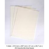 Atölye7 Tasarım 1 Adet Baskısız ( Boş ) A4 ( 210 mm x 297 mm ) Boyutunda Yenilebilir Şeker Hamuru Kağıdı Beyaz Taze