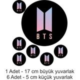 Atölye7 Tasarım Bts 7 Adet Yenilebilir Süsü Pasta Kurabiye Cupcake Üzeri Şeker Hamuru Kağıt Baskısı