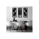 Atölye7Tasarım 40 x 33cm Siyah 3mm MDF Ahşap Tablo Dekoratif Yaprak Figür Desenli Duvar Dekoru Süsü