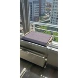 Atolyeman Çok Amaçlı Ahşap Kedi Yatağı, Vantuzlu Cam/Pencere Yatağı, Peteğe Asılabilir ve Yerde Kullanılabilir - Füme