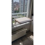 Atolyeman Çok Amaçlı Ahşap Kedi Yatağı, Vantuzlu Cam/Pencere Yatağı, Peteğe Asılabilir ve Yerde Kullanılabilir - Krem