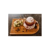 Atolyesiahsap Ahşap Oymalı Yarım Gökkuşağı Dekoratif Sunumluk Tepsi Büyük Boy Lux