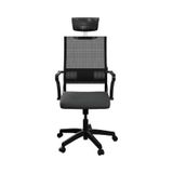 Atom Ofis Ergolife Sit Air Yönetici Çalışma Koltuğu, Siyah, Mesh Sırtlık, Ayarlanabilir Başlık ve Kol Dayanaklı, Ergonomik Ofis Sandalyesi
