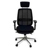 Atom Ofis Laki Yönetici Çalışma Koltuğu, Siyah, Mesh Sırt, 3D PU Kolçak, Alüminyum Ayak, Multi Tilting Mekanizma, Bel Desteği, İri