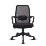Atom Ofis Lavander Chef Siyah Çalışma Koltuğu, Mesh Sırt, Kumaş Döşeme, Sabit Kolçak, 360 Derece Dönebilir, 50x48x96.5 cm