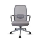 Atom Ofis Lavander Gri Çalışma Koltuğu, Mesh Sırt, Kumaş Döşeme, 50x48x96.5 cm, 360 Derece Dönebilir