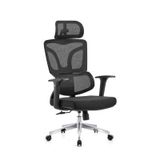 Atom Ofis Lilium Ergonomik Çalışma Koltuğu, Mesh Sırt, Kumaş Oturak, 3D Kolçak, Ayarlanabilir Bel ve Baş Desteği, Metal Ayak, Siyah