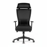 Atom Ofis Tiffany Siyah Yönetici Çalışma Koltuğu, Ergonomik Ofis Sandalyesi, Ayarlanabilir Kol Destekli, File Kumaş, Siyah, 51x50x125 cm
