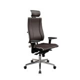 Atom Ofis Yoga 4D Kahverengi Deri Yönetici Çalışma Koltuğu, Ergonomik Çelik Gövde, 4D Ayarlanabilir Kol Dayama, Başlık Desteği, İri