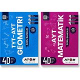 Atom Yayıncılık Tyt-Ayt Geometri Seti | Geometri Soru Bankası + Ayt Matematik Soru Bankası | Video Çözümlü 2 Kitap Set