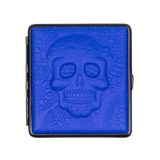 Atomic German 3D Deri Kısa Sigara Tabakası 18li Skull Blue