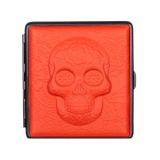 Atomic German 3D Deri Kısa Sigara Tabakası 18li Skull Red