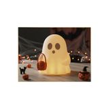 Atsutech Bal Kabağı Sepetli Şaşkın Hayalet Gece Lambası - Dekoratif Hediyelik Obje (8 cm)- Tea light