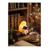Atsutech Kitap Okuyan Sevimli Hayalet Biblo / Tea light / Pilli Mum Yanında Hediye (mor)