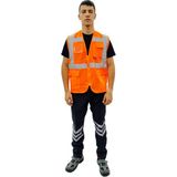 Att Stil Tekstil Reflektörlü Işçi Yelek - Turuncu - XL