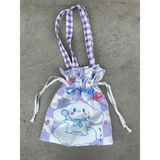 Attach Cinnamoroll Kawaii Büzgülü Bez Çanta - Renkli - 1 Adet