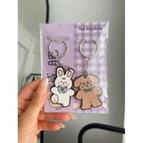 Attach Kawaii Bunny Bear Ikili Anahtarlık - standart - Renkli