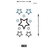 Attach X-303 ÇOKLU YILDIZ RENKLİ DESEN GEÇİCİ DÖVME-TATTO
