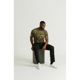 Attack Erkek Basic Tişört Haki Renk %100 Pamuk Bisiklet Yaka Günlük Rahat Slim Fit - Kamuflaj - 3XL