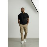 Attack Erkek Basic Tişört Haki Renk %100 Pamuk Bisiklet Yaka Günlük Rahat Slim Fit - Siyah - 2XL