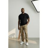Attack Erkek Basic Tişört Haki Renk %100 Pamuk Bisiklet Yaka Günlük Rahat Slim Fit - Siyah - 4XL