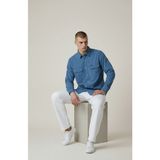 Attack Erkek Uzun Kollu Gömlek Slim Fit Kargo Cepli Pamuklu Günlük & Outdoor Gömlek - Mavi