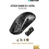 Attack Shark R11 Ultra Karbon Fiber Black Ink Şarjlı Kablolu/Kablosuz Gaming Mouse