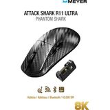 Attack Shark R11 Ultra Karbon Fiber Şarjlı Kablolu/Kablosuz Gaming Mouse