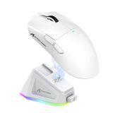Attack Shark X11 Beyaz Şarj İstasyonlu Optik Kablolu/Kablosuz Gaming Mouse