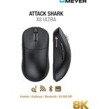 Attack Shark X8 Ultra Siyah Şarjlı Optik Kablolu/Kablosuz Gaming Mouse