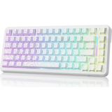 ATTACK SHARK X82PRO HE 75% Kablosuz Gaming Klavye – Hall Effect Manyetik Switch, Rapid Trigger, 0.01mm Ayarlanabilir Tepki Noktası, 8K Polling Rate, Hot-Swap, RGB – PC Oyuncuları (White Contour Line)