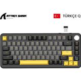 Attack Shark X85 Pro 2.4G Wireles/Bluetooth/Usbc Trimode Gasket Kablosuz Rgb Mekanik Klavye Türkçe Q