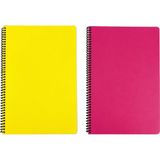 Attack Spiralli Defter Seti 2’li – 72 Yaprak Kareli + 72 Yaprak Çizgili A4 Defter - Sarı - Pembe